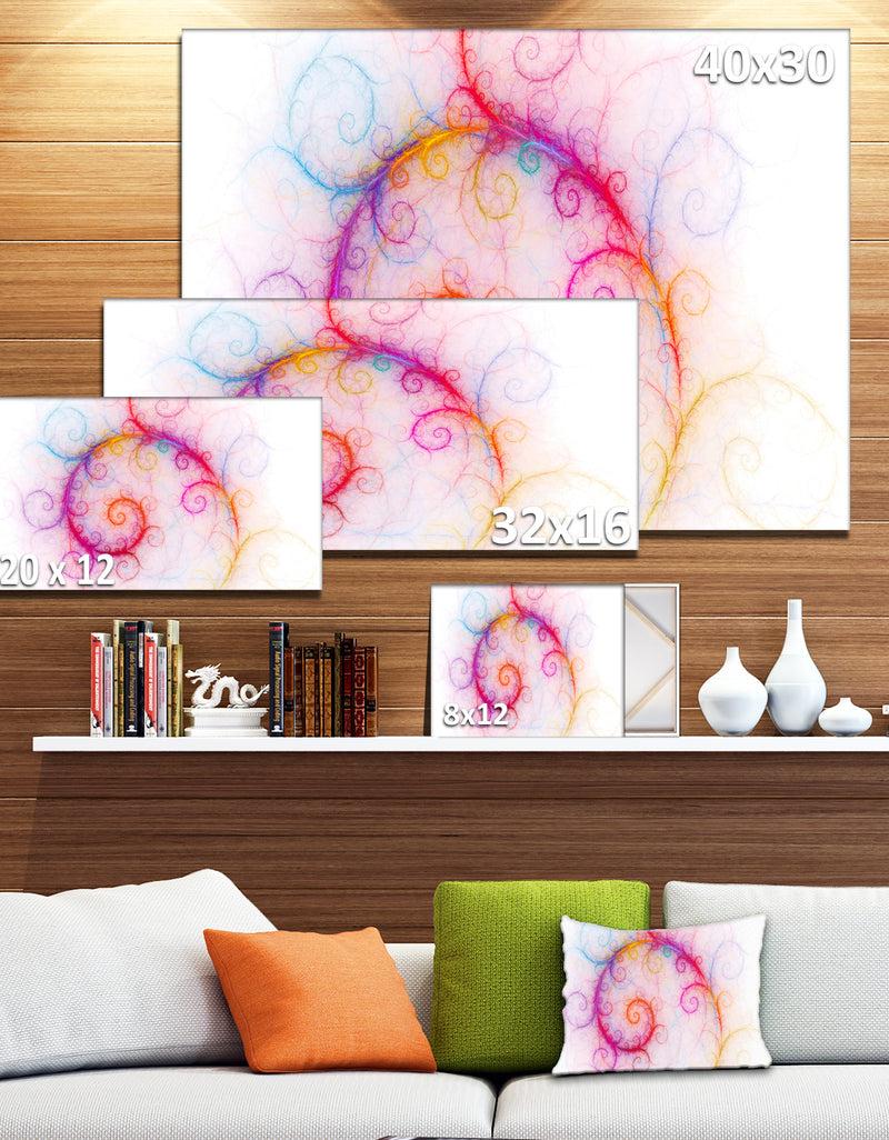 DesignQ Beautiful Pink Fractal Pattern - Abstract Wall Art Canvas