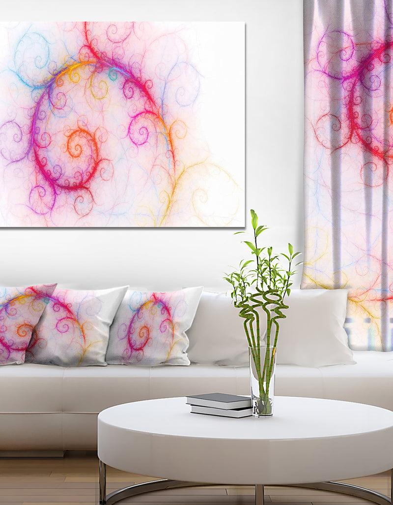 DesignQ Beautiful Pink Fractal Pattern - Abstract Wall Art Canvas