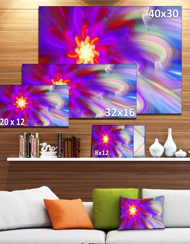 DesignQ Beautiful Purple Flower Petals - Extra Large Floral Canvas Art Print