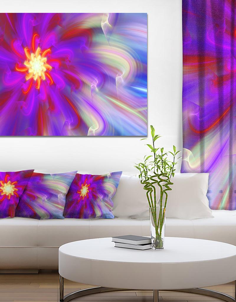 DesignQ Beautiful Purple Flower Petals - Extra Large Floral Canvas Art Print