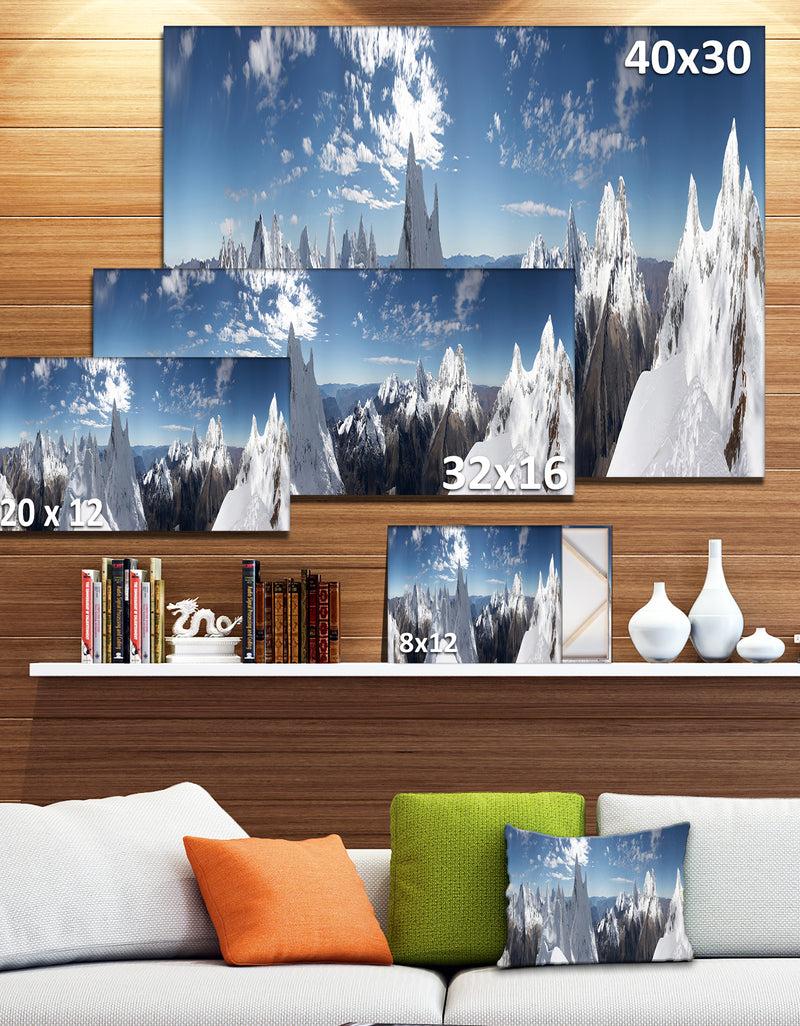 DesignQ Beautiful Summit Panorama - Extra Large Landscape Canvas Art Print