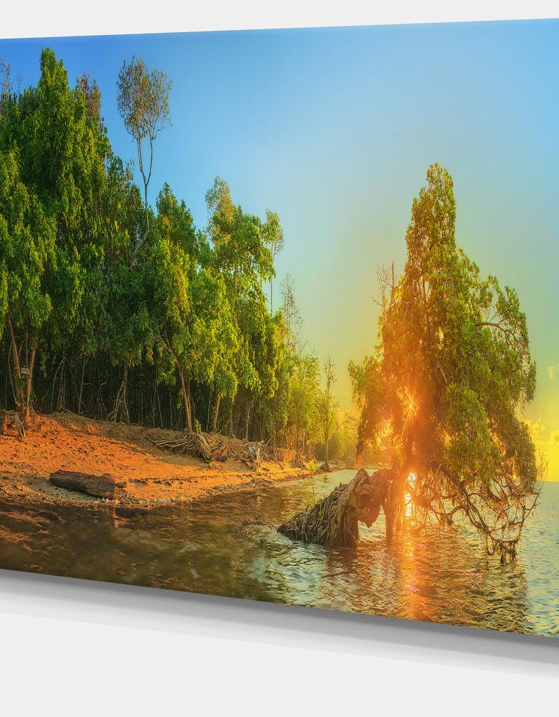 DesignQ Beautiful Thailand Tropical Beach - Oversized Landscape Wall Art Print