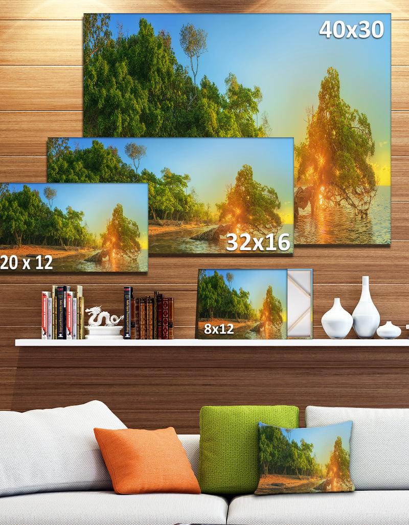 DesignQ Beautiful Thailand Tropical Beach - Oversized Landscape Wall Art Print