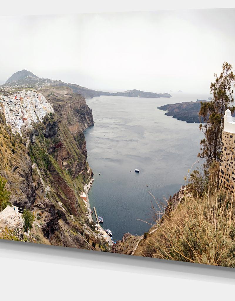 DesignQ Beautiful View Of Santorini Island - Extra Large Landscape Canvas Art Print