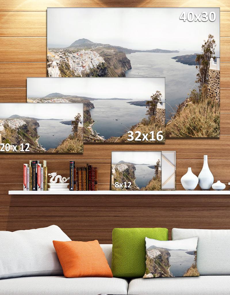DesignQ Beautiful View Of Santorini Island - Extra Large Landscape Canvas Art Print