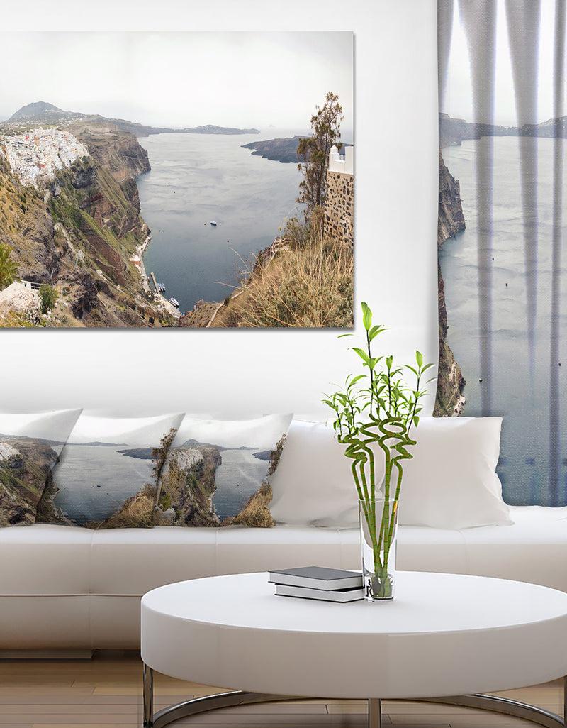 DesignQ Beautiful View of Santorini Island - Extra Large Landscape Canvas Art Print
