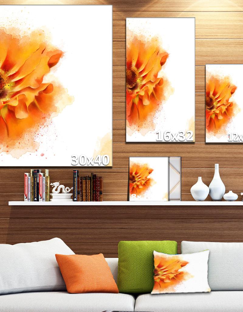 DesignQ Beautiful Yellow Flower Watercolor - Flowers Canvas Wall Artwork
