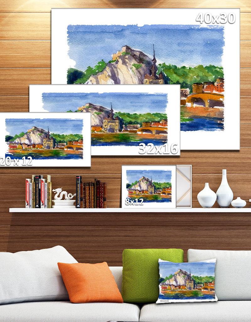 DesignQ Belgium Vector Illustration - Cityscape Painting Canvas Print