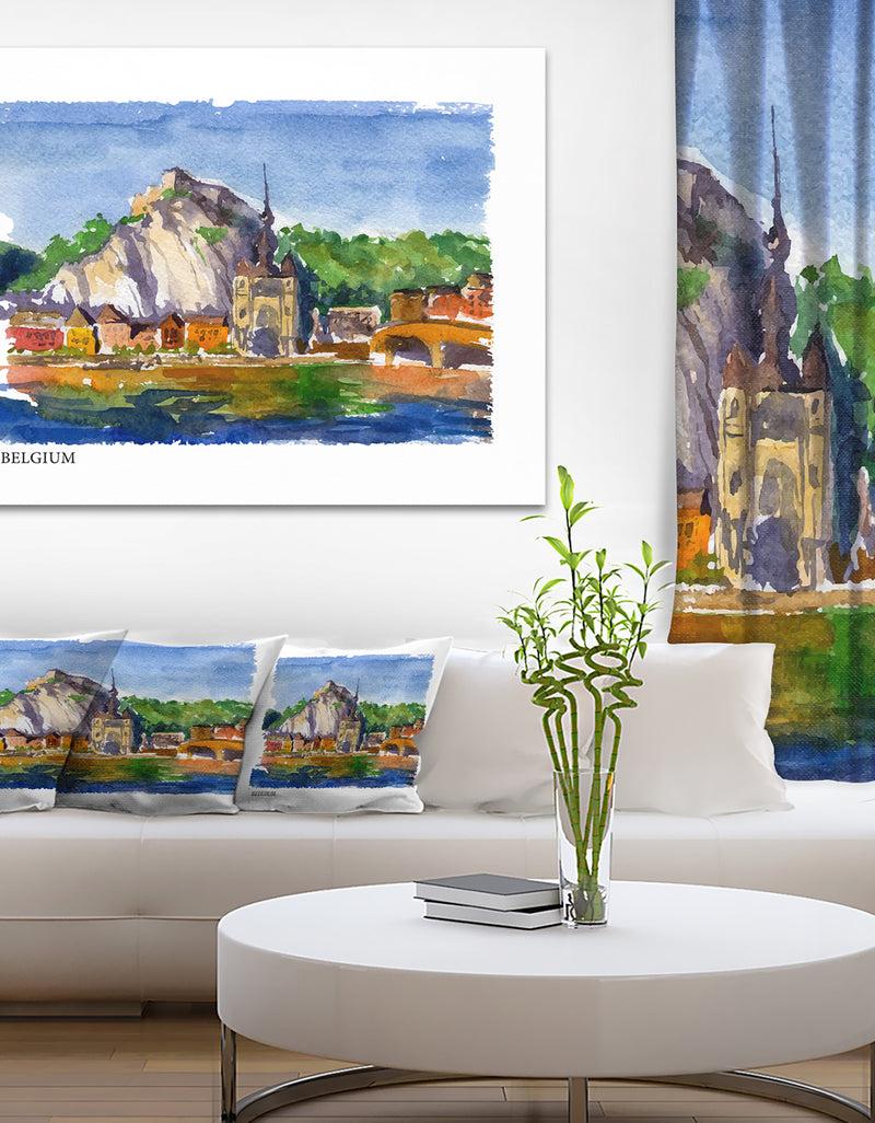 DesignQ Belgium Vector Illustration - Cityscape Painting Canvas Print