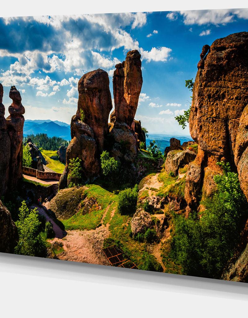 DesignQ Belogradchik City Fortress And Cliffs - Landscape Art Print Canvas
