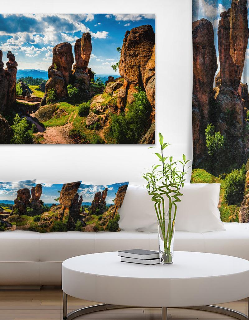 DesignQ Belogradchik City Fortress and Cliffs - Landscape Art Print Canvas