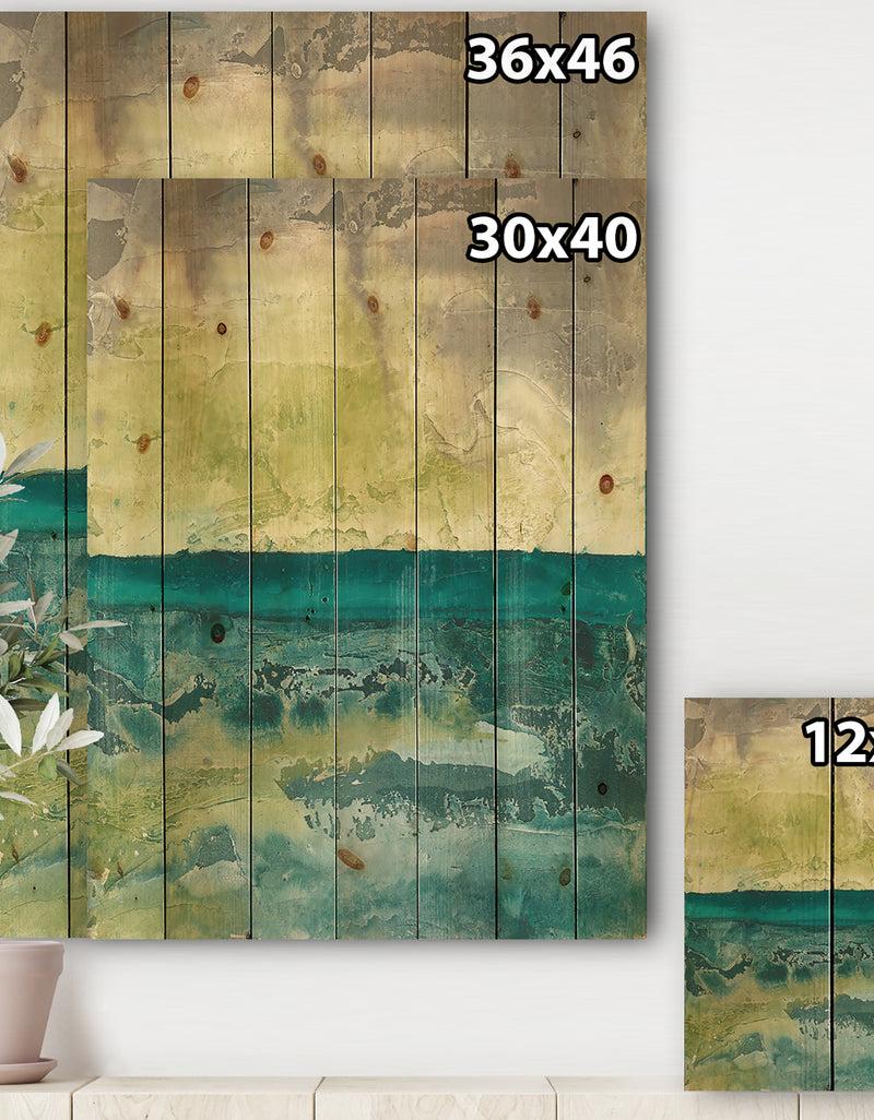 DesignQ Beyond The Horizon I - Traditional Landscape Print On Natural Pine Wood