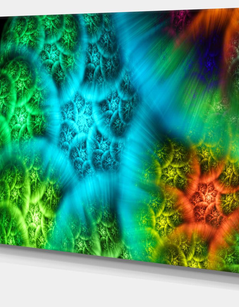 DesignQ Biblical Sky With Green Clouds - Abstract Wall Art Canvas