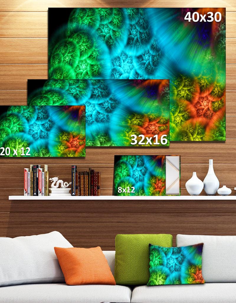 DesignQ Biblical Sky With Green Clouds - Abstract Wall Art Canvas