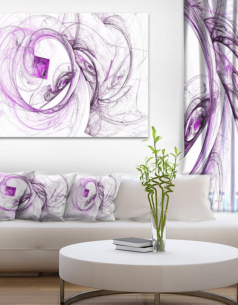 DesignQ Billowing Smoke Purple - Abstract Digital Art Canvas Print