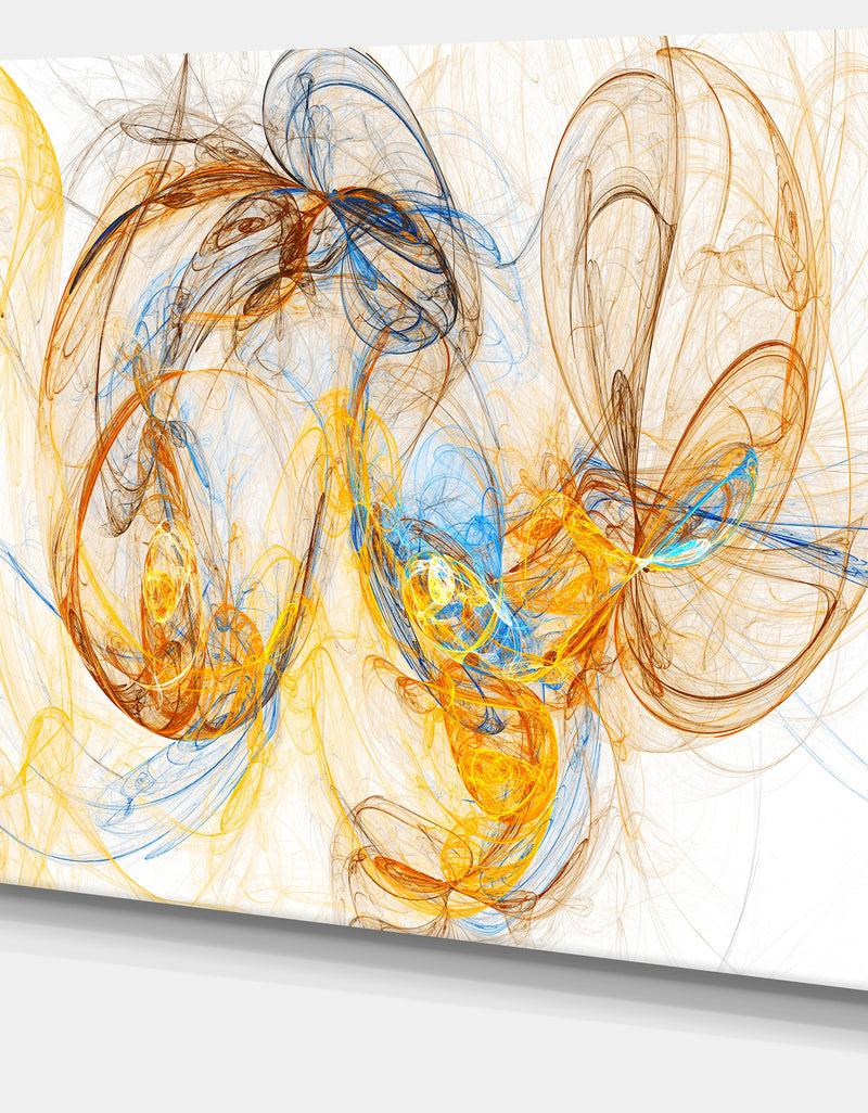 DesignQ Billowing Smoke Yellow - Abstract Digital Art Canvas Print