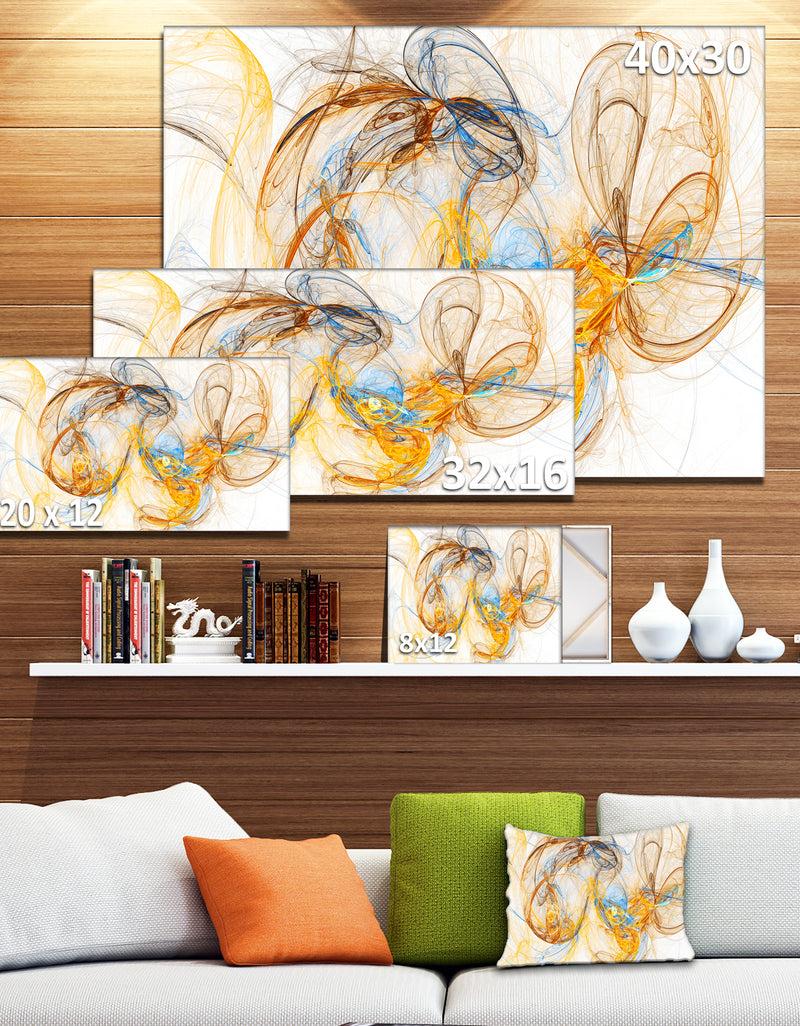 DesignQ Billowing Smoke Yellow - Abstract Digital Art Canvas Print
