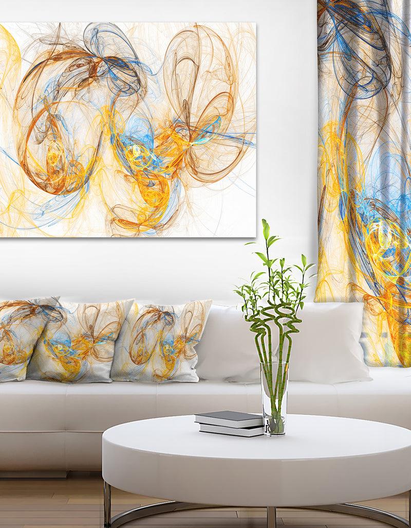 DesignQ Billowing Smoke Yellow - Abstract Digital Art Canvas Print