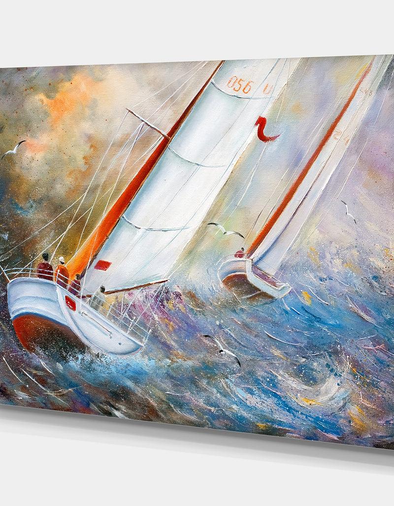 DesignQ Birches In Autumn Wood - Cottage Canvas Wall Art