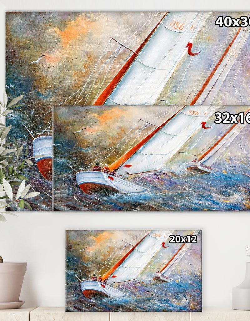 DesignQ Birches In Autumn Wood - Cottage Canvas Wall Art