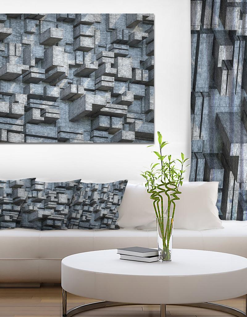 DesignQ Black Abstract Geometric Background - Abstract Canvas Wall Art