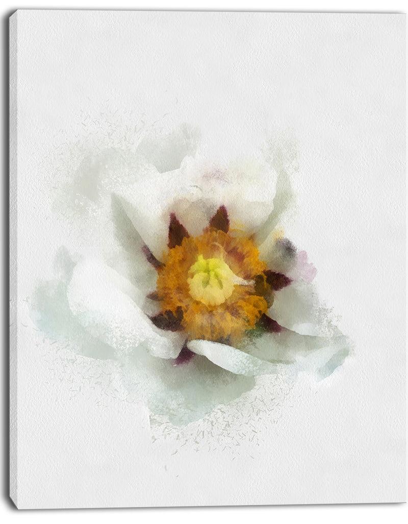 DesignQ Bloomy Poppy Flower Watercolor - Modern Floral Canvas Wall Art