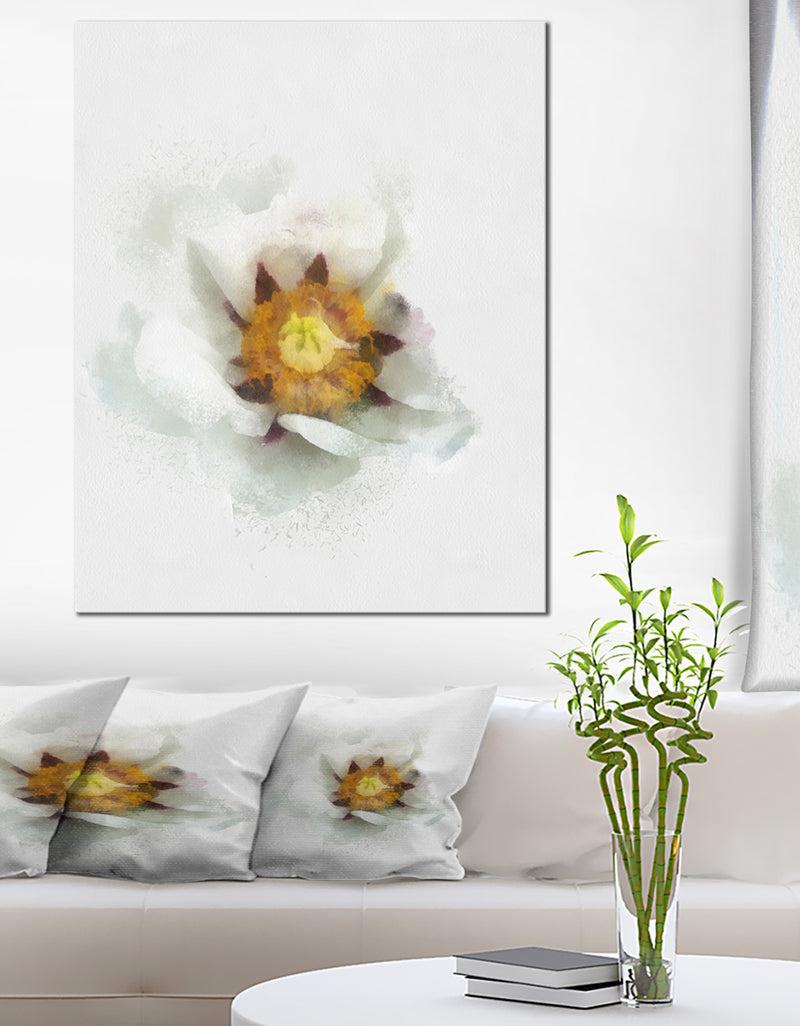 DesignQ Bloomy Poppy Flower Watercolor - Modern Floral Canvas Wall Art