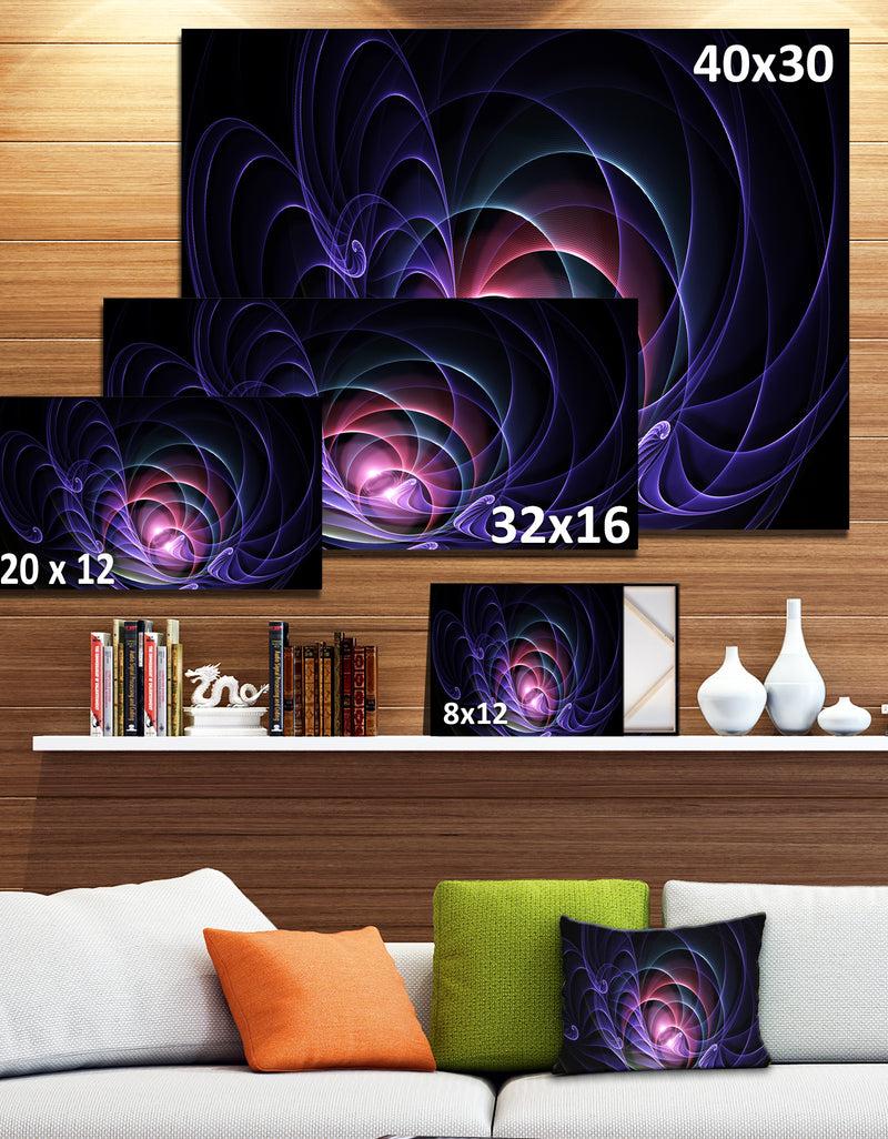 DesignQ Blue 3D Surreal Fractal Design'Large Abstract Canvas Art Print