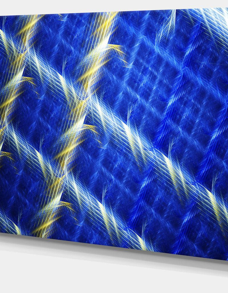 DesignQ Blue Abstract Metal Grill - Extra Large Abstract Art On Canvas