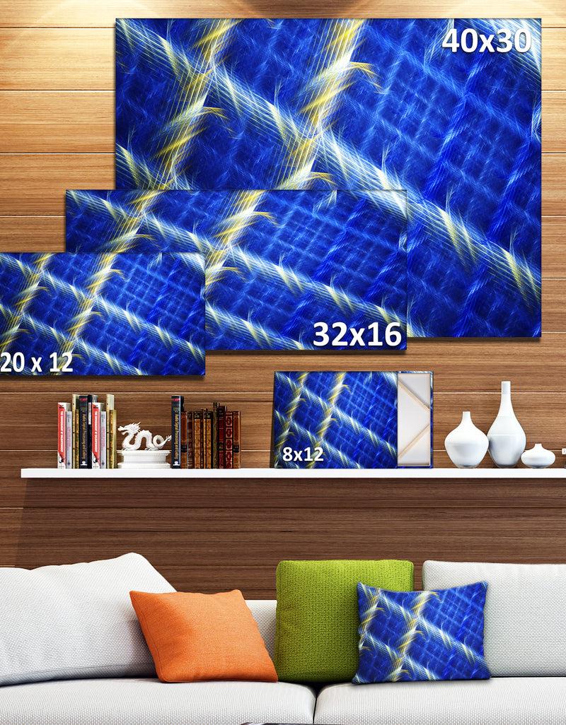 DesignQ Blue Abstract Metal Grill - Extra Large Abstract Art On Canvas