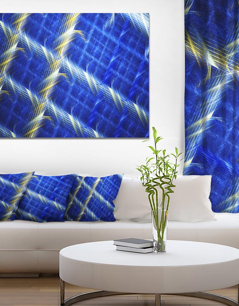 DesignQ Blue Abstract Metal Grill - Extra Large Abstract Art On Canvas