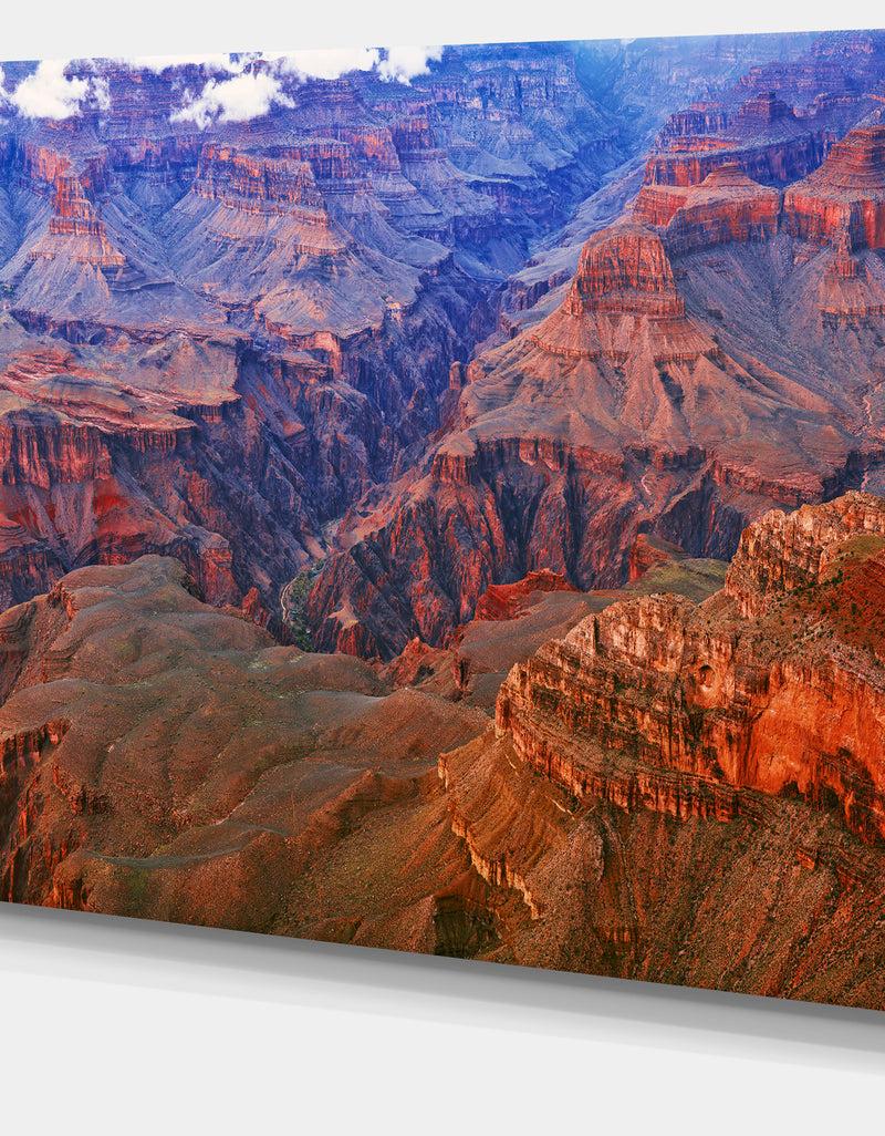 DesignQ Blue And Red Grand Canyon View - Landscape Artwork Canvas