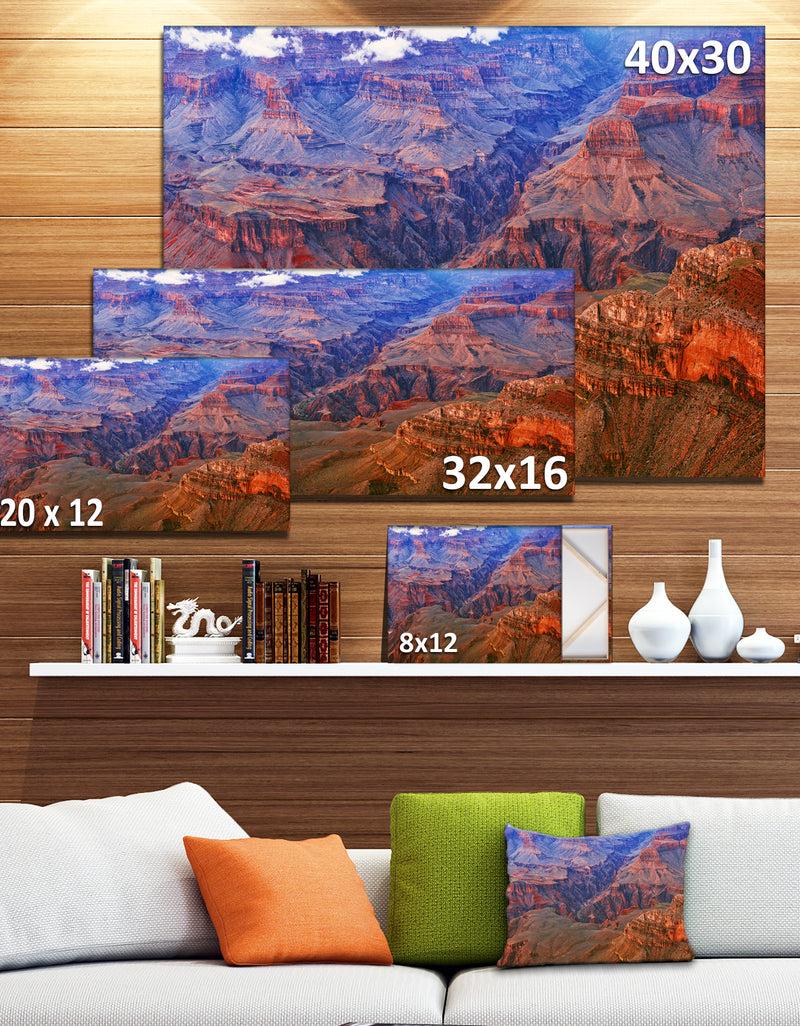 DesignQ Blue And Red Grand Canyon View - Landscape Artwork Canvas