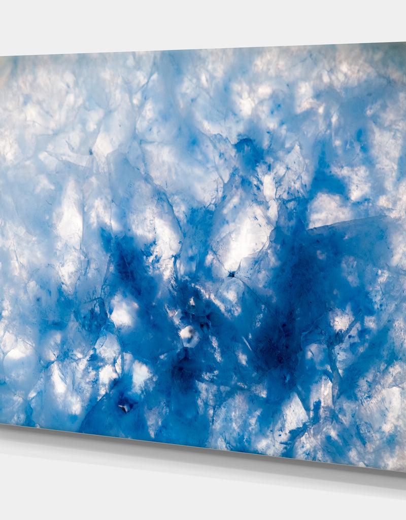 DesignQ Blue And White Moss Agate - Stone Photographic On Wrapped Canvas