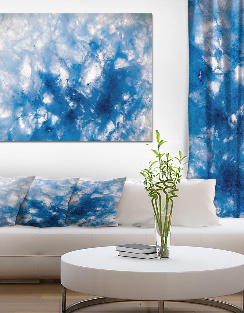 DesignQ Blue And White Moss Agate - Stone Photographic On Wrapped Canvas