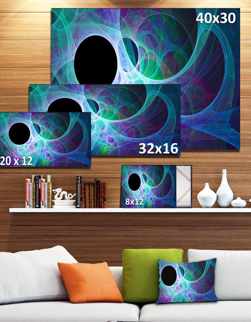 DesignQ Blue Angel Wings On Black - Abstract Wall Art Canvas