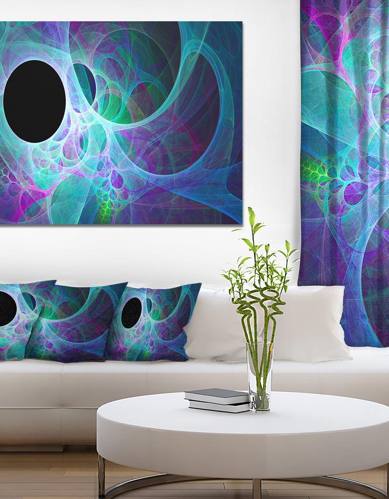 DesignQ Blue Angel Wings on Black - Abstract Wall Art Canvas