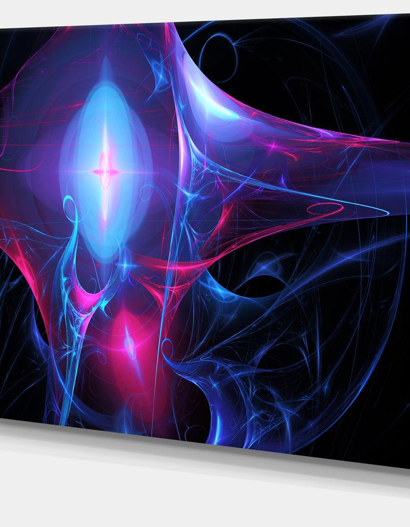 DesignQ Blue Bright Candle - Abstract Digital Art Canvas Print