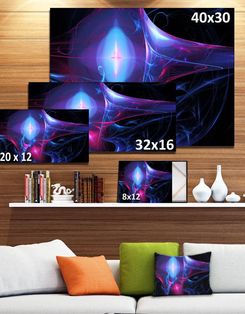 DesignQ Blue Bright Candle - Abstract Digital Art Canvas Print