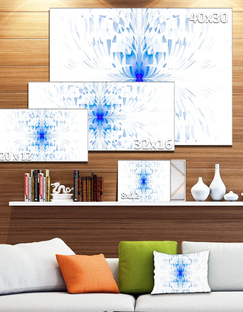 DesignQ Blue Butterfly Outline On White - Extra Large Abstract Canvas Art Print Canvas