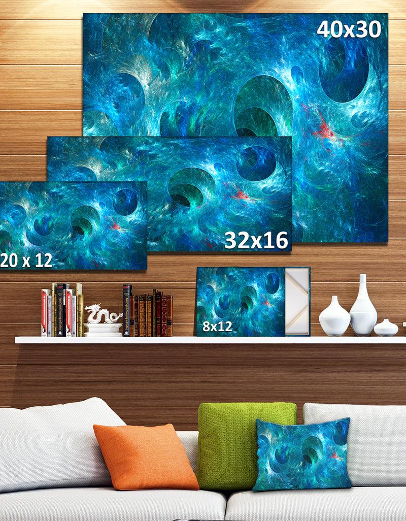 DesignQ Blue Circles Fractal Texture - Abstract Artwork On Canvas
