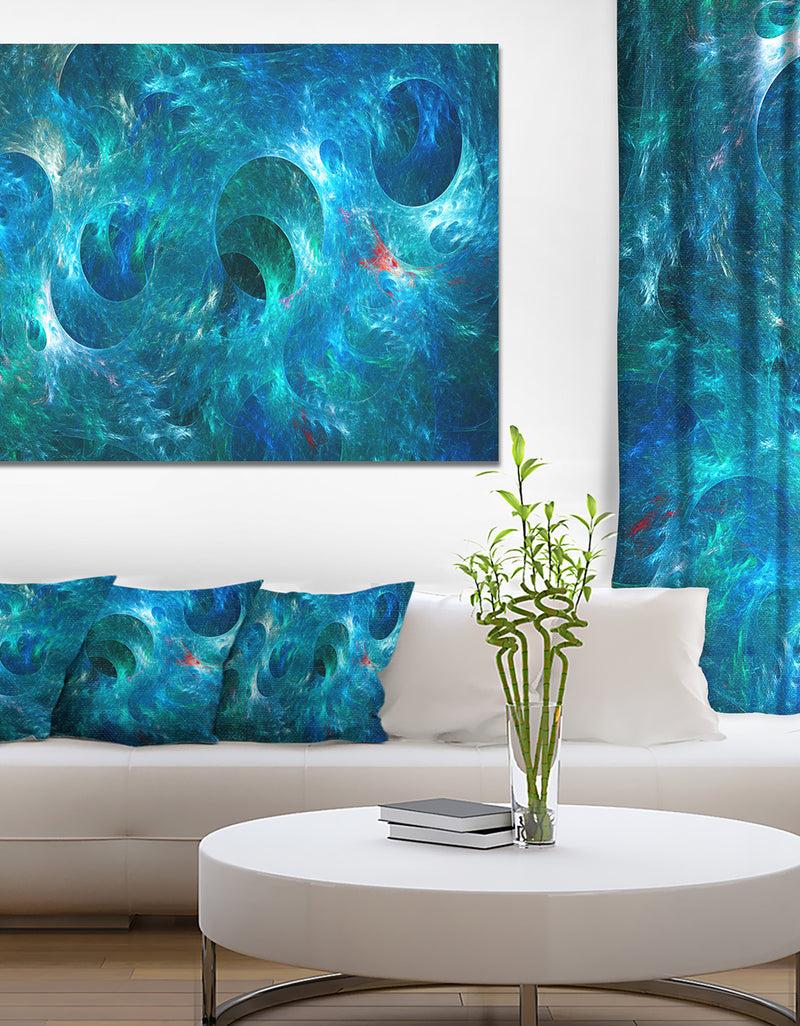 DesignQ Blue Circles Fractal Texture - Abstract Artwork on Canvas