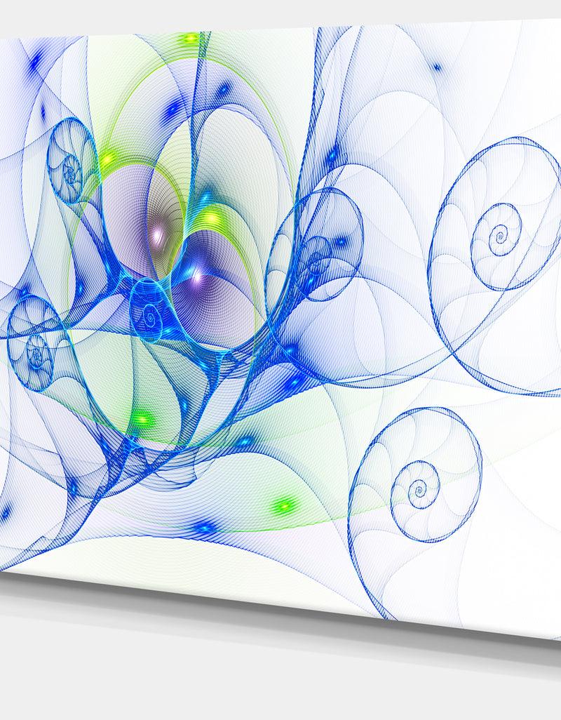 DesignQ Blue Colored Curly Spiral - Extra Large Abstract Canvas Wall Art