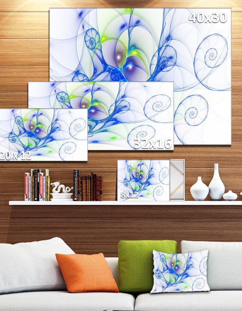 DesignQ Blue Colored Curly Spiral - Extra Large Abstract Canvas Wall Art