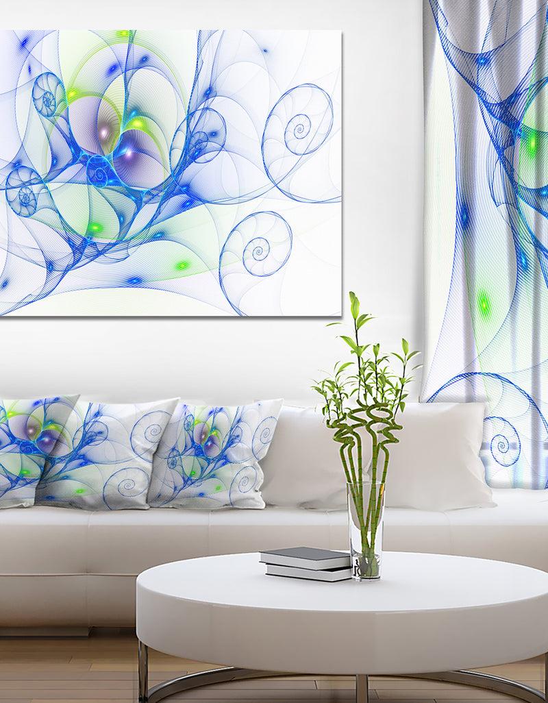 DesignQ Blue Colored Curly Spiral - Extra Large Abstract Canvas Wall Art