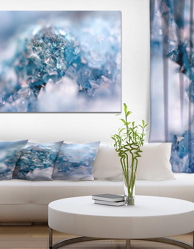 DesignQ Blue Crystals Agate - Stone Photographic On Wrapped Canvas
