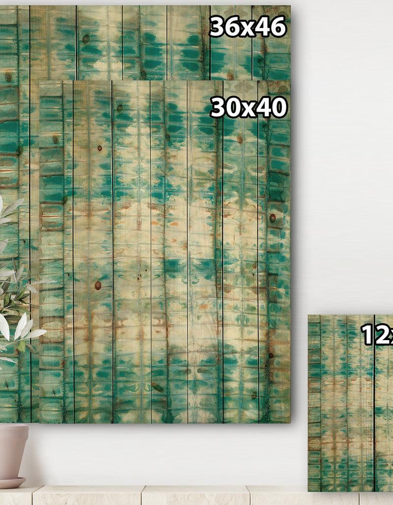 DesignQ Blue Diamonds Minimal Geometric II - Transitional Print On Natural Pine Wood