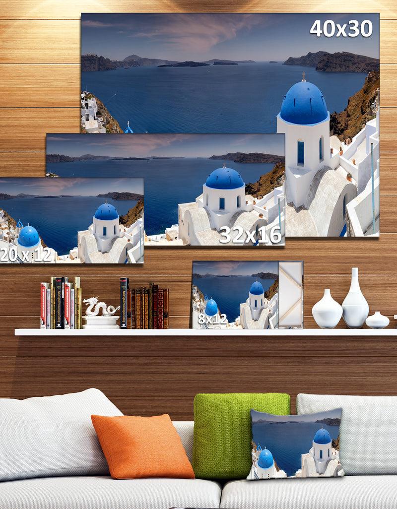 DesignQ Blue Doomes Churches Panorama - Landscape Print Wall Artwork