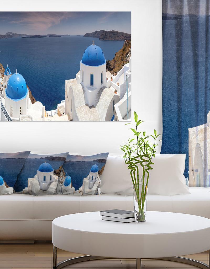 DesignQ Blue Doomes Churches Panorama - Landscape Print Wall Artwork