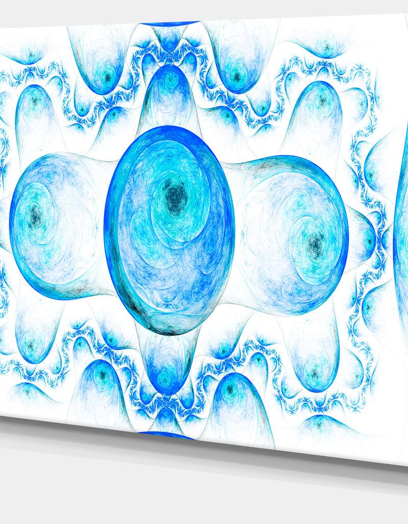 DesignQ Blue Exotic Fractal Pattern - Abstract Art On Canvas